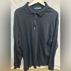 Bobby Jones Classic Black Long Sleeve Polo Shirt